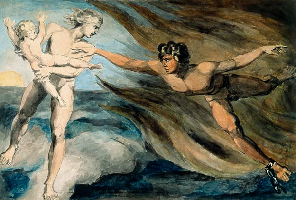 Good and Evil Angels Struggling for the Possession of a Child — William Blake