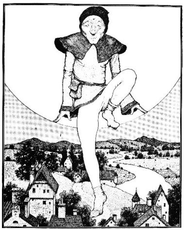 The Man in the Moon by Maxfield Parrish.