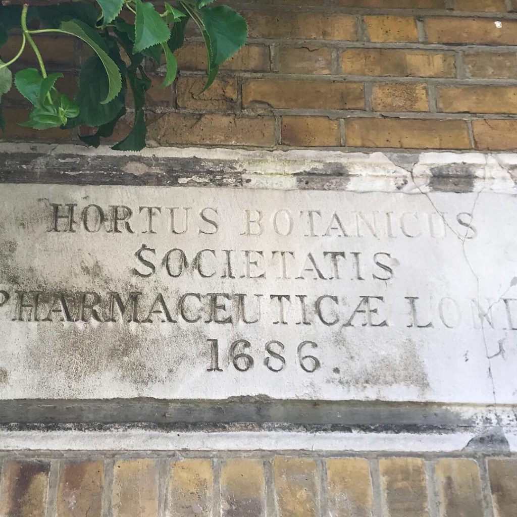 Sign outside Chelsea Physic Garden