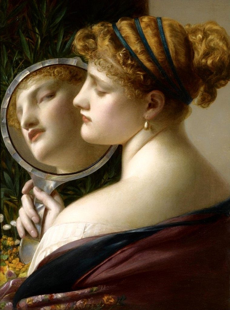 The pearl by Frederick Sandys illustrates porcelain skin and a selfie